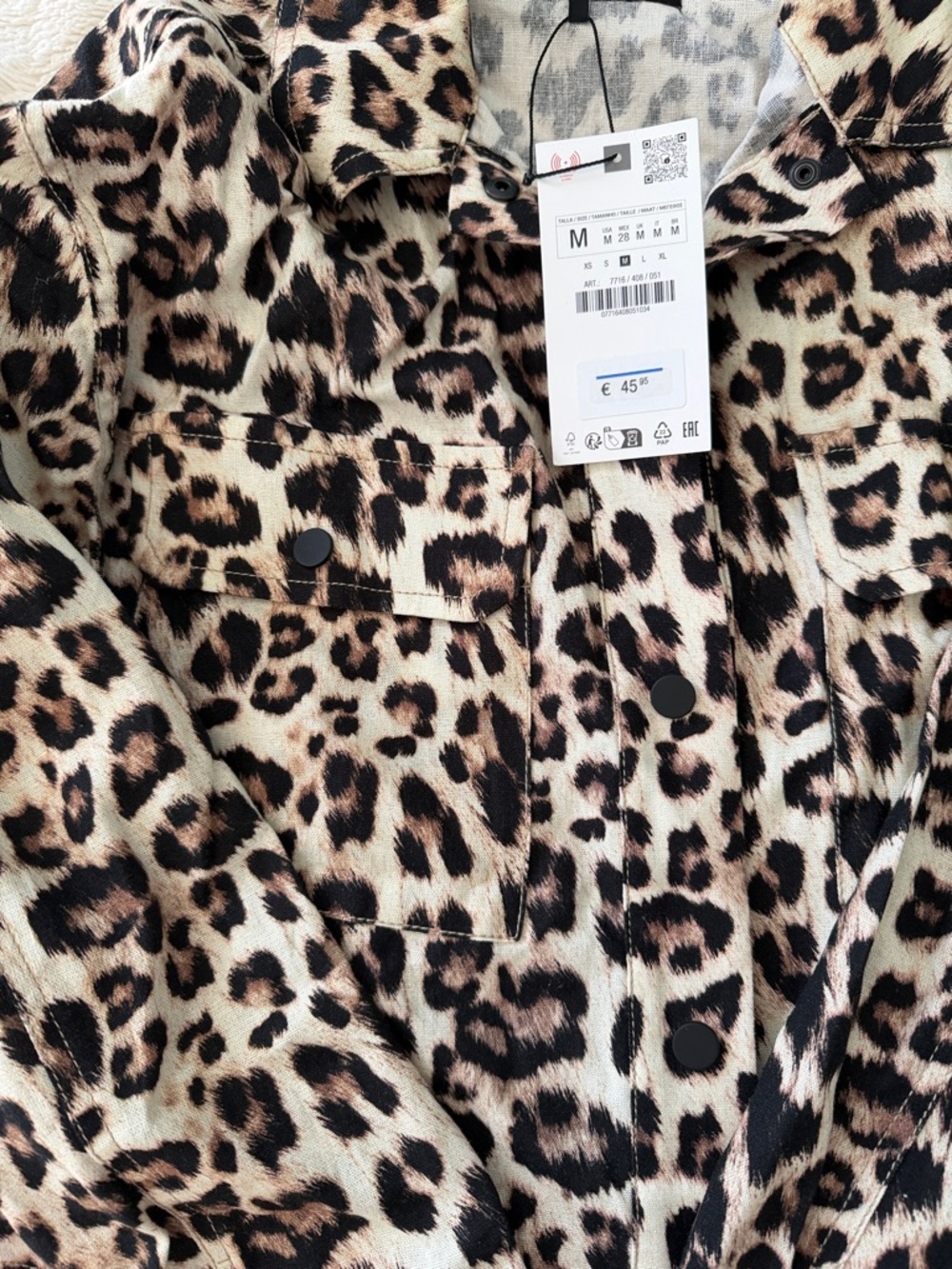 ZARA Leopard Print Shacket - Beige, Black & Brown - Picture 3 of 3
